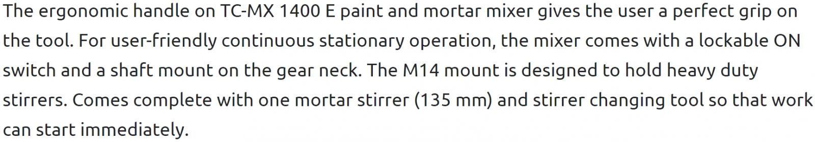מערבל חומרי בניין צבע דבק בטון היינל EINHELL TC-MX 1400 E 1400W